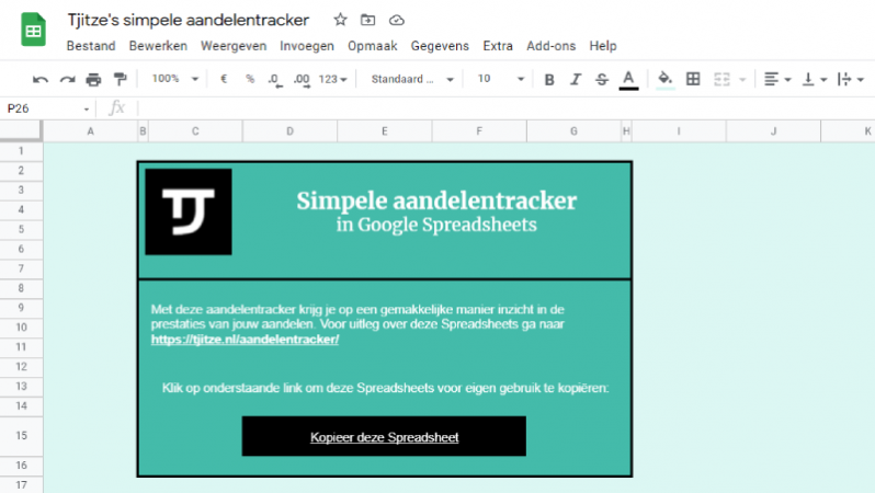 Simpele aandelentracker