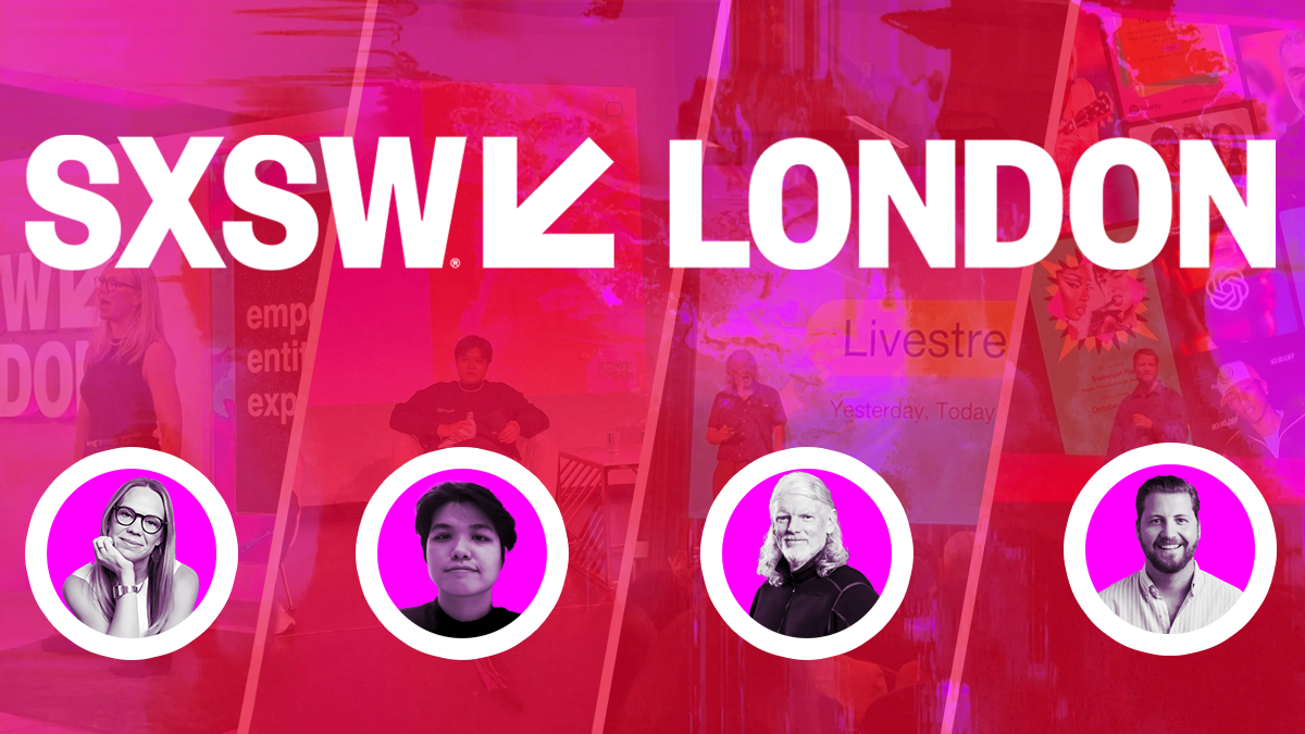 Collage van SXSW London-sessie over communities